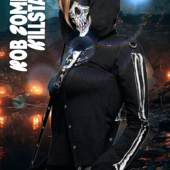 Rob Zombie X Killstar Dead Girl Hooded Crop Top Size S - Picture 2 of 5